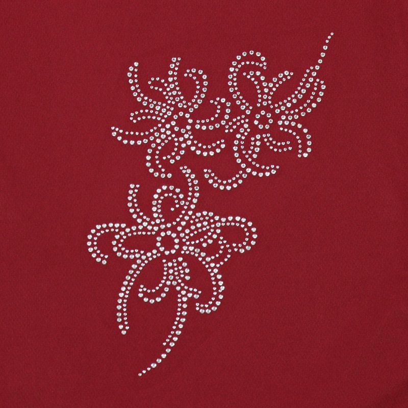 ＊＊吸汗ドライTシャツ リボン【半袖・ラインストーン】