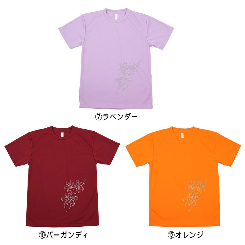 ＊＊吸汗ドライTシャツ リボン【半袖・ラインストーン】