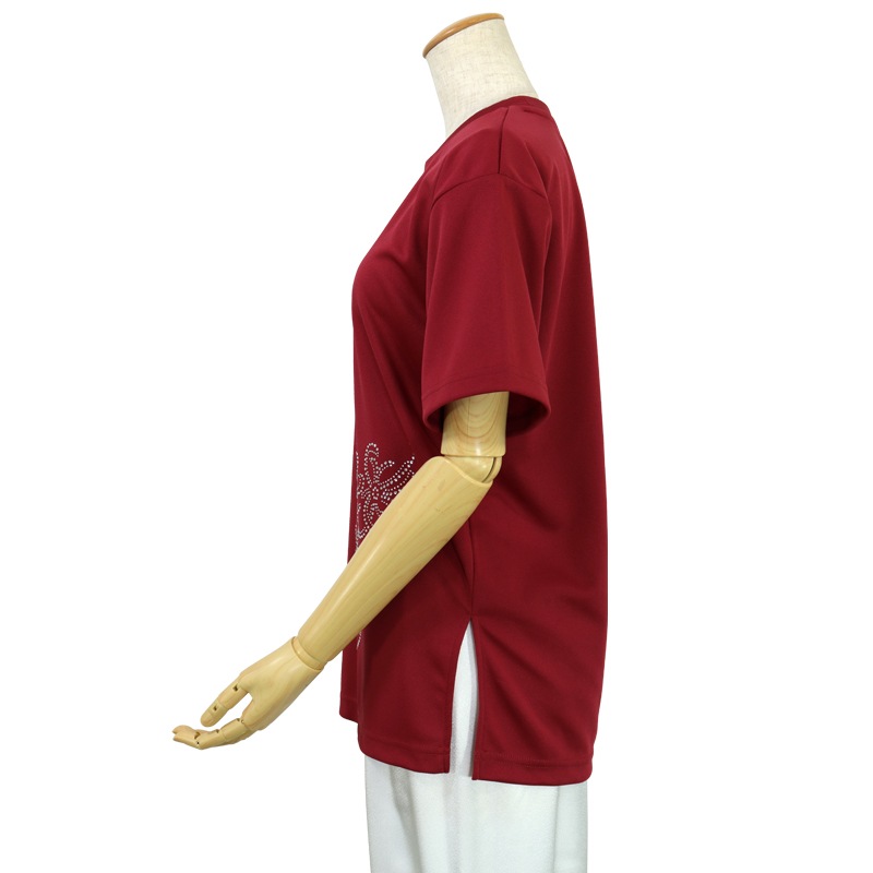 ＊＊吸汗ドライTシャツ リボン【半袖・ラインストーン】