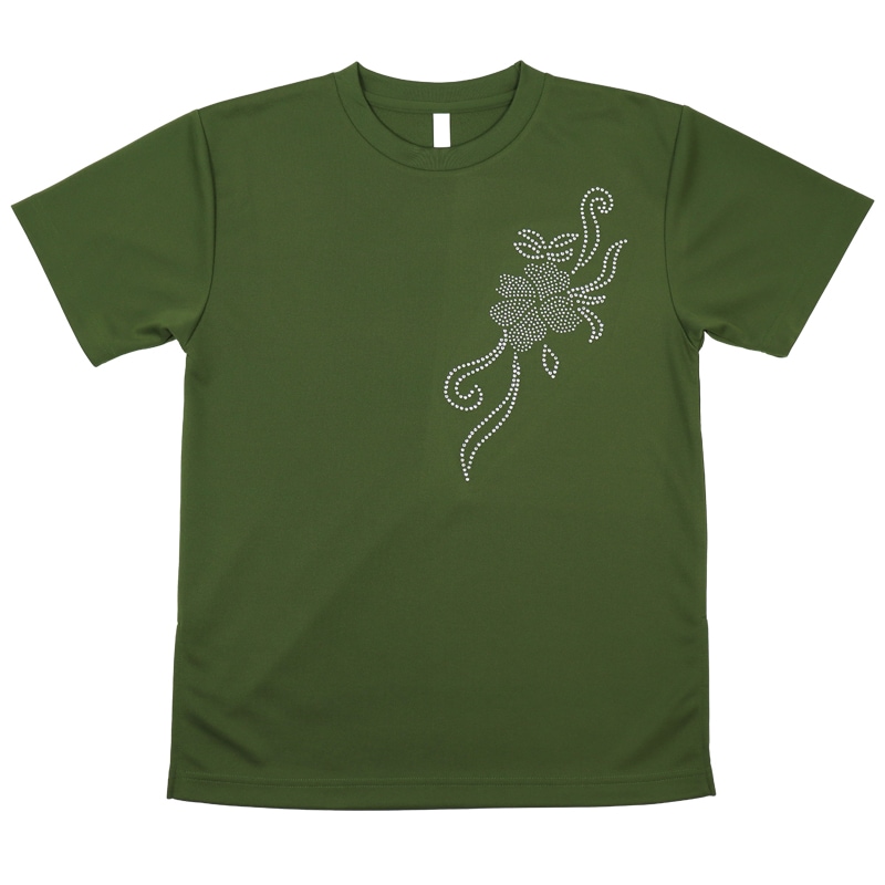 **吸汗ドライTシャツ ブーケ【半袖・ラインストーン】