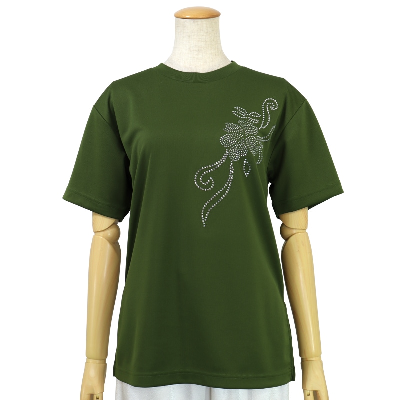**吸汗ドライTシャツ ブーケ【半袖・ラインストーン】