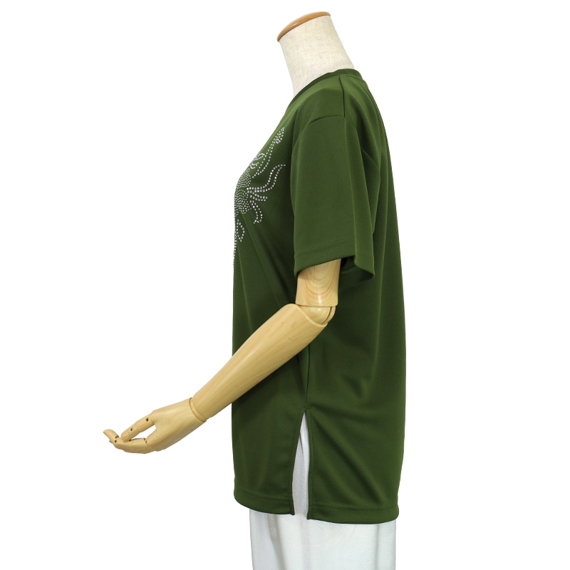 **吸汗ドライTシャツ ブーケ【半袖・ラインストーン】
