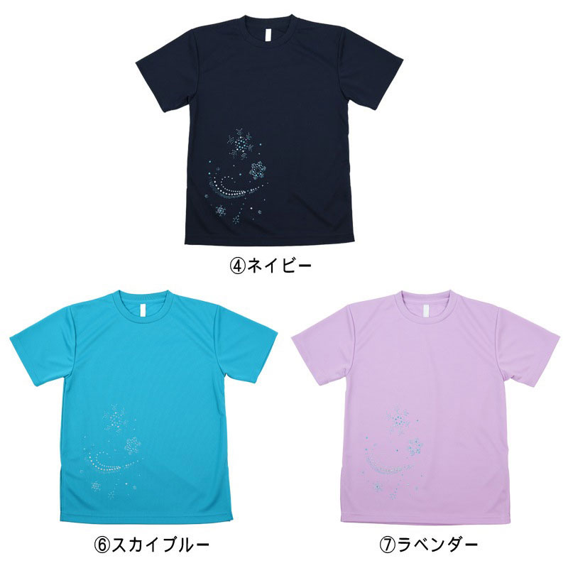 ＊＊吸汗ドライTシャツ 雪の華【半袖・ラインストーン】