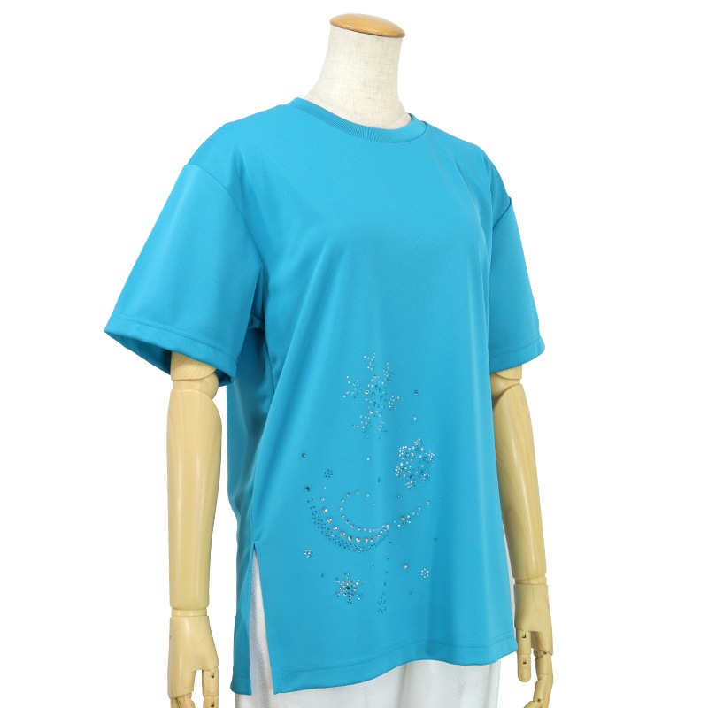 ＊＊吸汗ドライTシャツ 雪の華【半袖・ラインストーン】