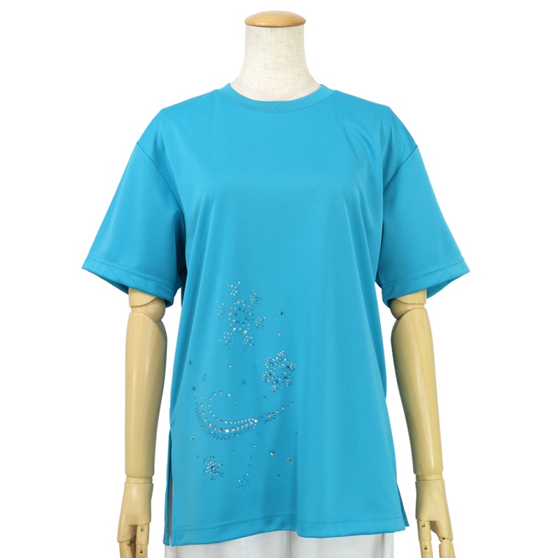 ＊＊吸汗ドライTシャツ 雪の華【半袖・ラインストーン】