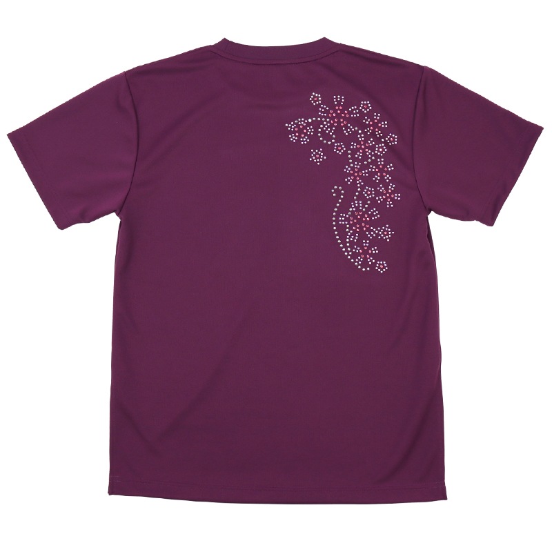 ＊＊吸汗ドライTシャツ なでしこピンク【半袖・ラインストーン】