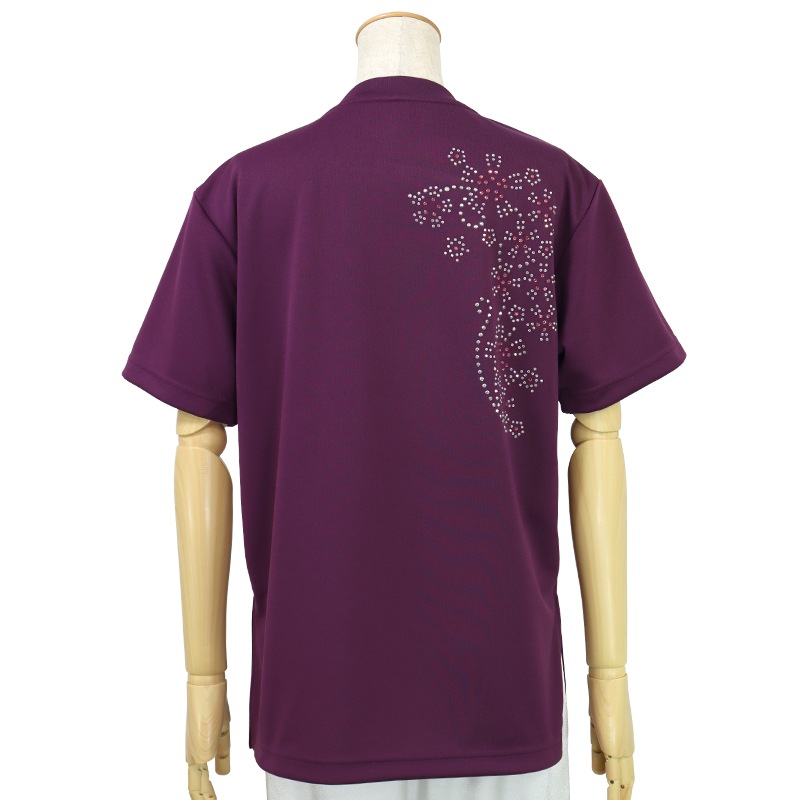＊＊吸汗ドライTシャツ なでしこピンク【半袖・ラインストーン】