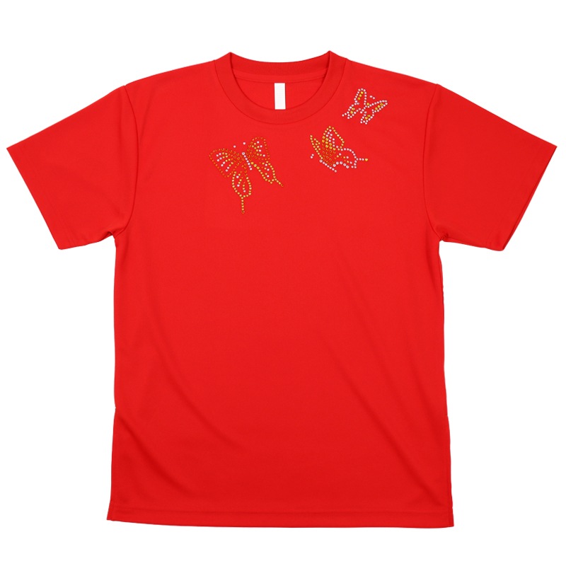 ＊＊吸汗ドライTシャツ てふてふ【半袖・ラインストーン】