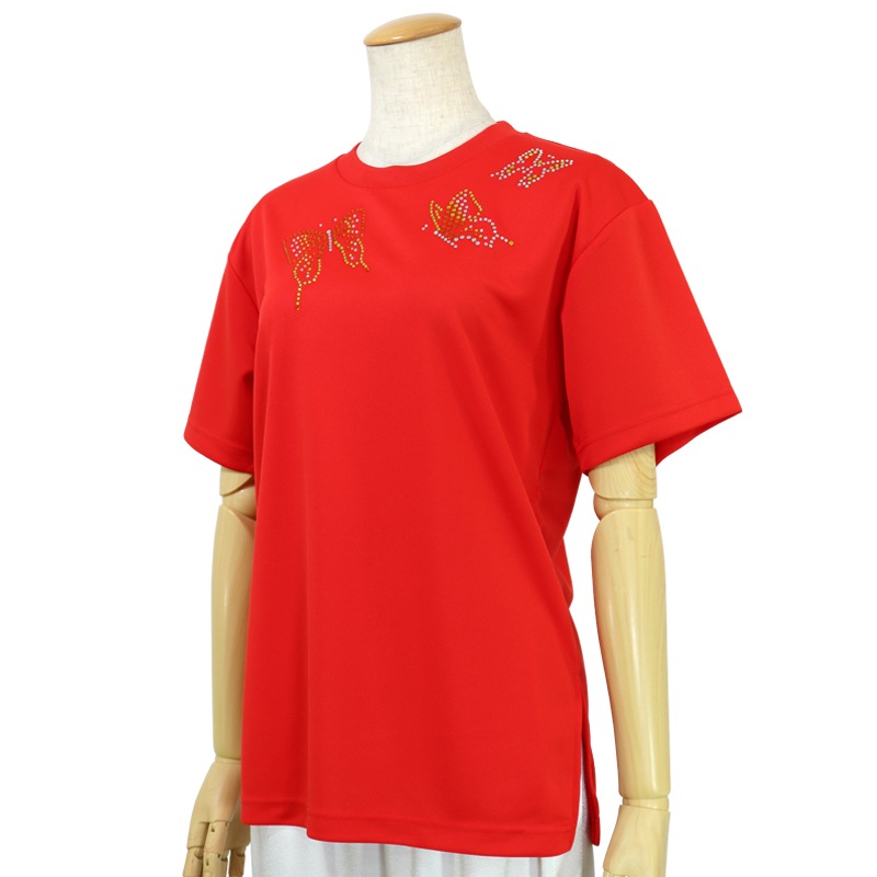＊＊吸汗ドライTシャツ てふてふ【半袖・ラインストーン】