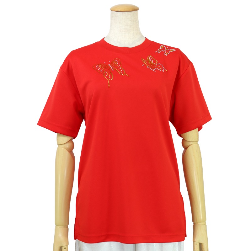 ＊＊吸汗ドライTシャツ てふてふ【半袖・ラインストーン】