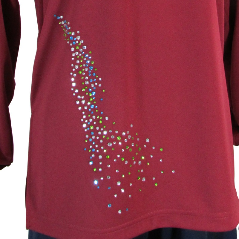 **吸汗ドライTシャツ 爽【長袖・ラインストーン】