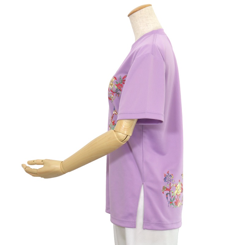 ＊＊吸汗ドライTシャツ 百合と蝶【半袖・プリント】