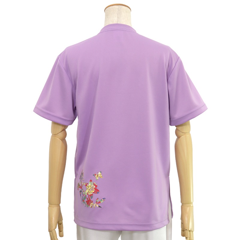 ＊＊吸汗ドライTシャツ 百合と蝶【半袖・プリント】