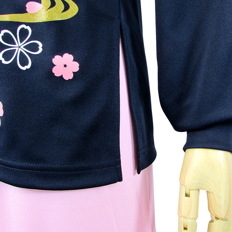 ＊＊吸汗ドライTシャツ 和柄(桜)【長袖・プリント】