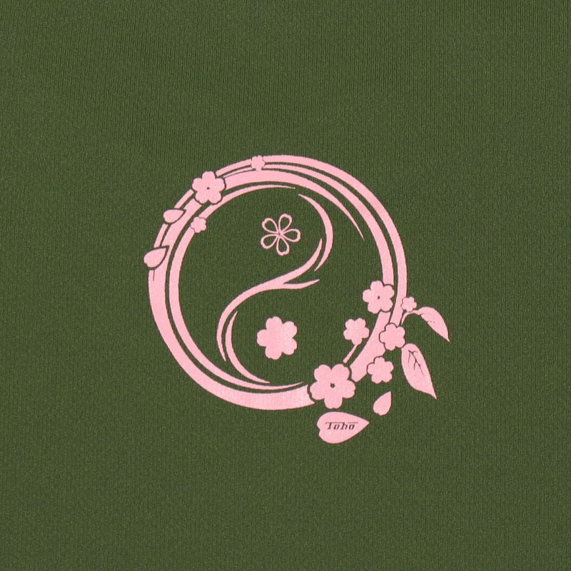 ＊＊吸汗ドライTシャツ 陰陽(桜)【半袖・プリント】