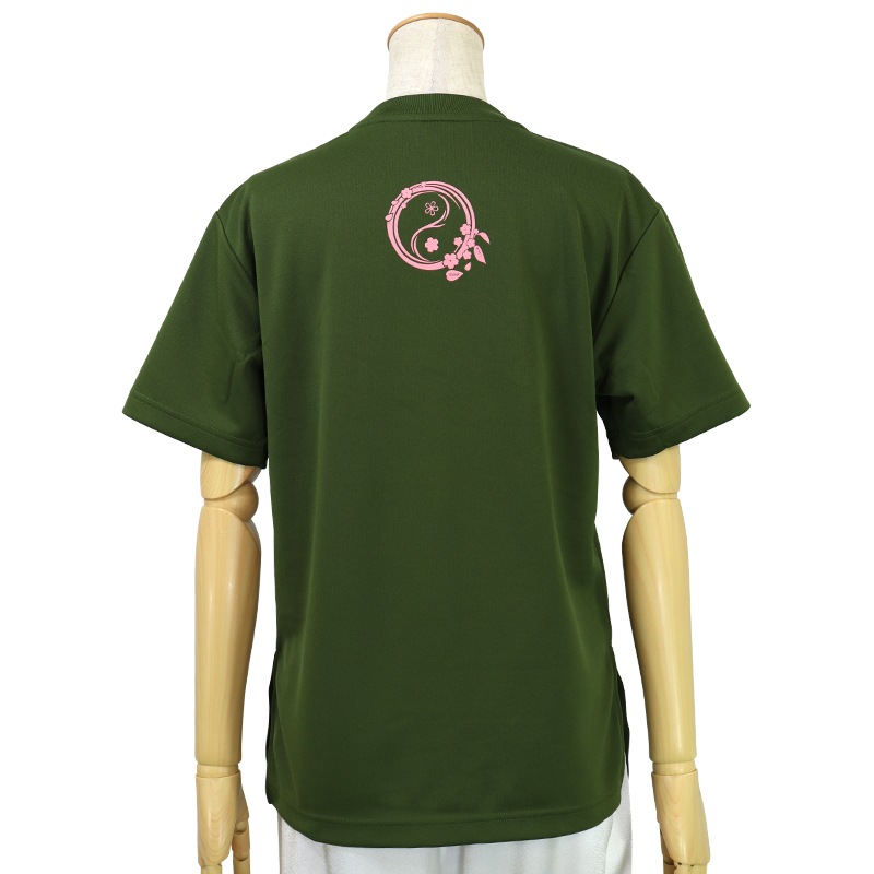 ＊＊吸汗ドライTシャツ 陰陽(桜)【半袖・プリント】