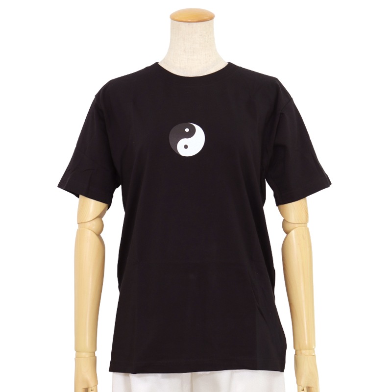 【特価】中国製 綿100%Tシャツ 武術太極(黒・S、LLサイズ)【半袖・プリント】