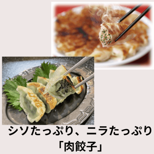 【JAなめがたしおさい】ニラたっぷり「肉餃子」としそたっぷり「肉餃子」セット（各１袋）