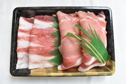 【肉のカジ】美明豚 しゃぶしゃぶ用　４００ｇ（ロース２００ｇばら２００ｇ）