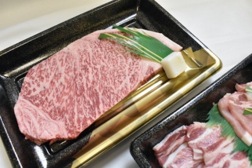 【肉のカジ】ステーキ焼肉セット ●A5ランク●常陸牛サーロイン２００ｇ ＋ 美明豚２００ｇ（ロース１００ｇばら１００ｇ）