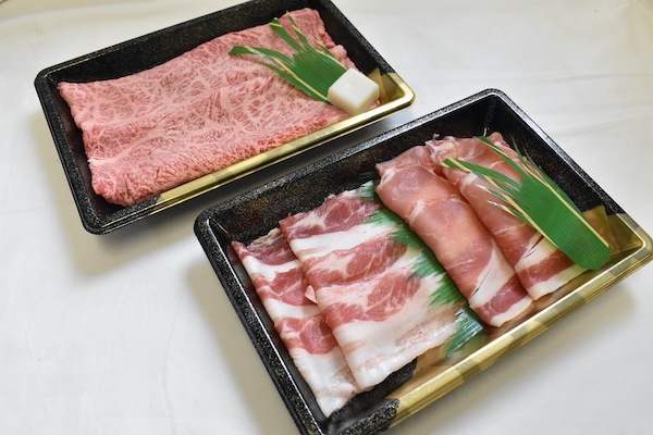 【肉のカジ】しゃぶしゃぶセット ●A5ランク●常陸牛肩ロース１８０ｇ＋美明豚２００ｇ（ロース１００ｇばら１００ｇ）