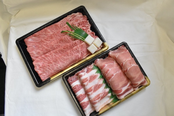 【肉のカジ】しゃぶしゃぶセット ●A5ランク●常陸牛肩ロース７８０ｇ＋美明豚６００ｇ（ロース３００ｇばら３００ｇ）