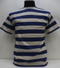 WAREHOUSE(�������ϥ���)[Lot.4050 Short Sleeve 2inch Border Tee/Blue��Oatmeal]