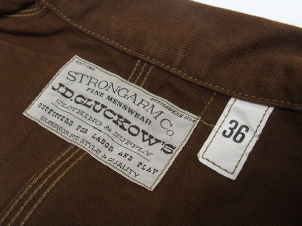 John Gluckow(����� ����å���)by WAREHOUSE [Lot.JG-03 1930s Neverlost Jacket/Brown Duck]