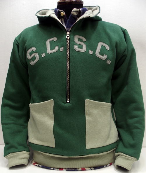 John Gluckow(����� ����å���)by WAREHOUSE [Lot.JG-CS11 The Olympic Champion Sweat Parka/Applique-Green]