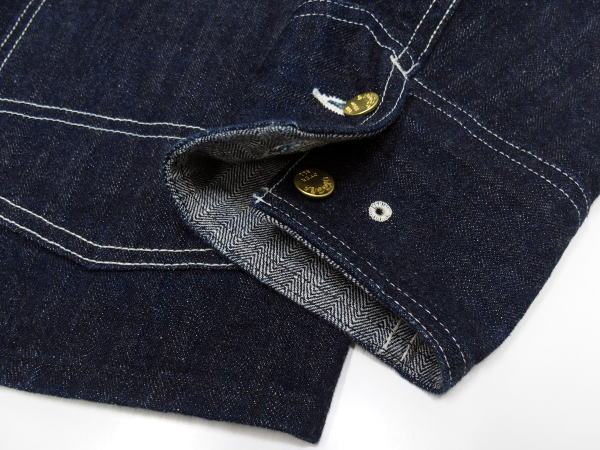 WAREHOUSE(�������ϥ���) [Lot.2165 INDIGO HERRINGBONE COVERALL WITH CHINSTRAP/ONE WASH]