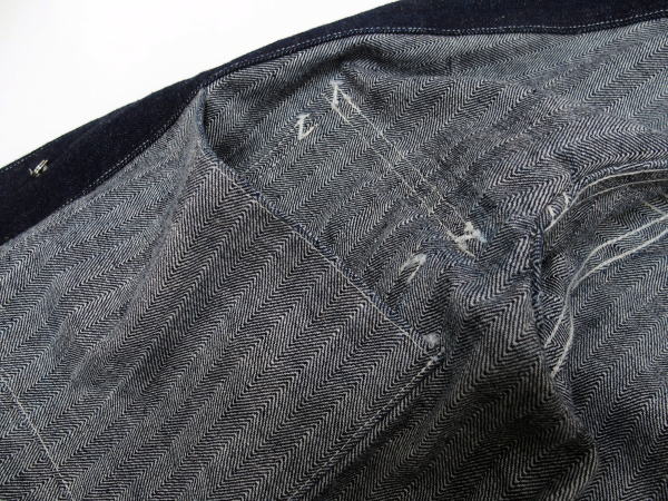 WAREHOUSE(�������ϥ���) [Lot.2165 INDIGO HERRINGBONE COVERALL WITH CHINSTRAP/ONE WASH]