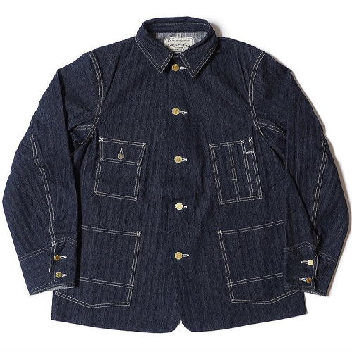 WAREHOUSE(�������ϥ���) [Lot.2165 INDIGO HERRINGBONE COVERALL WITH CHINSTRAP/ONE WASH]