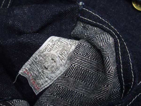 WAREHOUSE(�������ϥ���) [Lot.2165 INDIGO HERRINGBONE COVERALL WITH CHINSTRAP/ONE WASH]