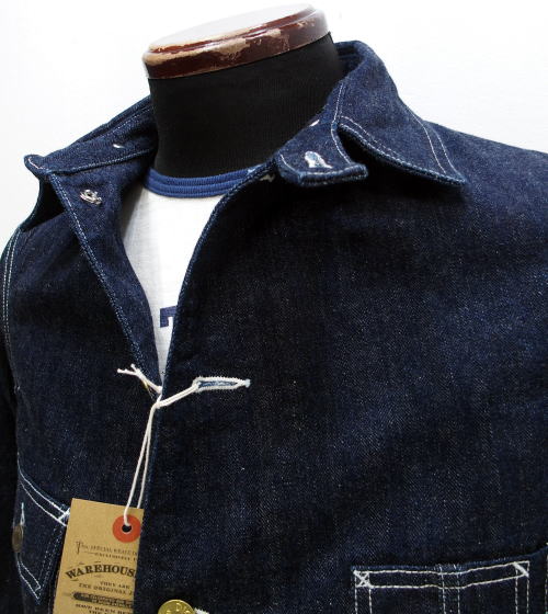 WAREHOUSE(ϥ) [Lot.2165 INDIGO HERRINGBONE COVERALL WITH CHINSTRAP/ONE WASH]