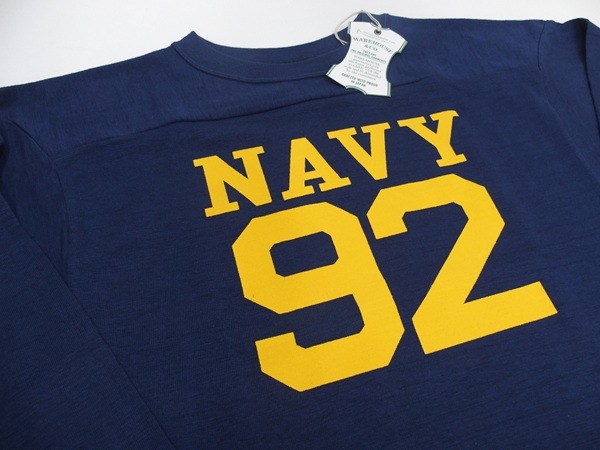 WAREHOUSE(�������ϥ���)[Lot.4063 3/4 Sleeve Football Tee/NAVY 92-Navy]