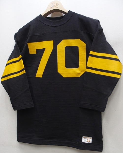 WAREHOUSE(�������ϥ���)[Lot.4063 3/4 Sleeve Football Tee/No'70-Smicro Black]