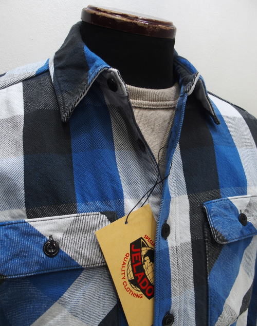 JELADO(�����顼��)[Lot.JP82125 Union Worker Shirt Short Length/Blue Malon]