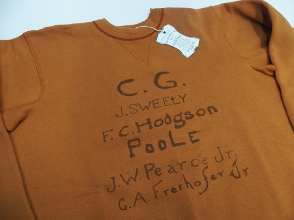 WAREHOUSE(�������ϥ���)[Lot.403 SET-IN SLEEVE SWEAT/C.G.-Dark Orange]