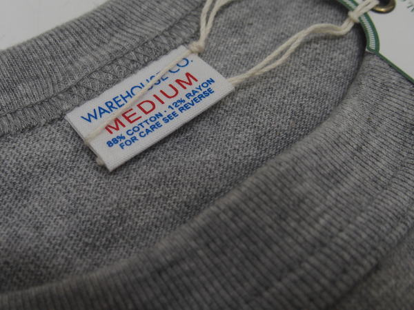 WAREHOUSE(�������ϥ���) [Lot.4096 88/12 Heather Crew Neck Tee/LIFTERS-Heather Gray]