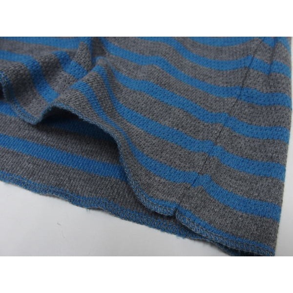 GICIPI(������)[301 Waffle Giro Collo RS/Short Sleeve/Gray��Blue/Made in Italy]