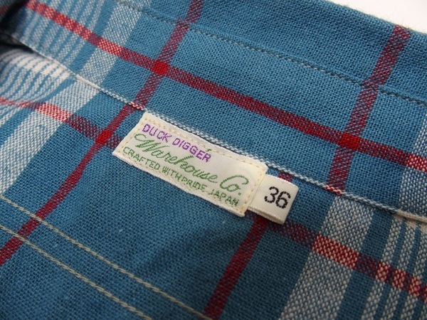WAREHOUSE(ϥ) [Lot.3055 LONG SLEEVE CHECK WORK SHIRTS/Sax]