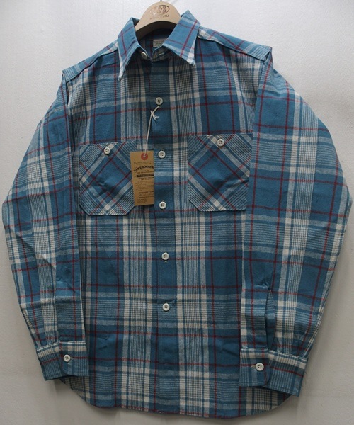 WAREHOUSE(ϥ) [Lot.3055 LONG SLEEVE CHECK WORK SHIRTS/Sax]