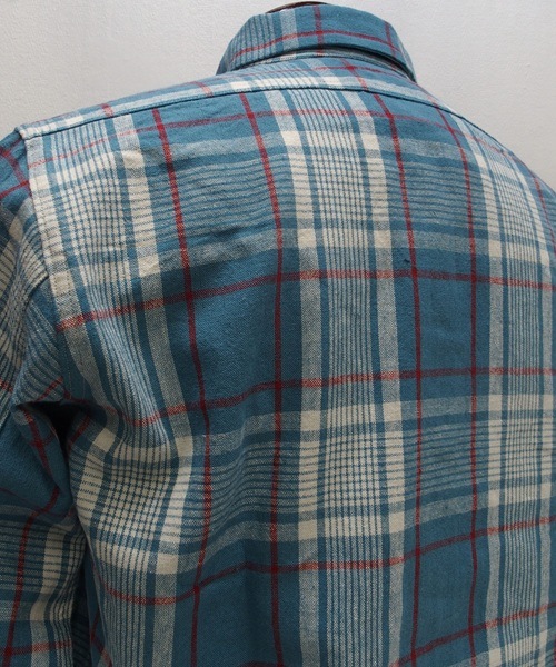 WAREHOUSE(ϥ) [Lot.3055 LONG SLEEVE CHECK WORK SHIRTS/Sax]