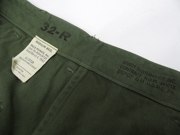 COLIMBO(������)[50s US MARINE CORPS P-58 UTILITY PANTS/Parris Island]