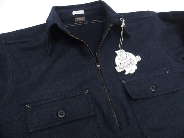 John Gluckow(����� ����å���)by WAREHOUSE [Lot.JG-39 C.P.O.Half-Zip Shirt/Navy]