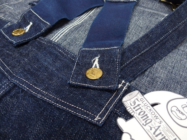 John Gluckow(����� ����å���)by WAREHOUSE [JG-41 Strongarm Reinforced Overalls/Indigo Denim]
