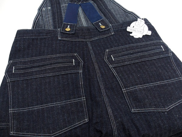 John Gluckow(����� ����å���)by WAREHOUSE [JG-41 Strongarm Reinforced Overalls/Stripe Denim]