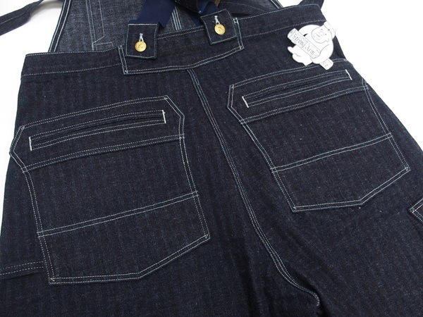 John Gluckow(����� ����å���)by WAREHOUSE [JG-41 Strongarm Reinforced Overalls/Stripe Denim]