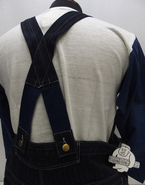 John Gluckow(����� ����å���)by WAREHOUSE [JG-41 Strongarm Reinforced Overalls/Stripe Denim]