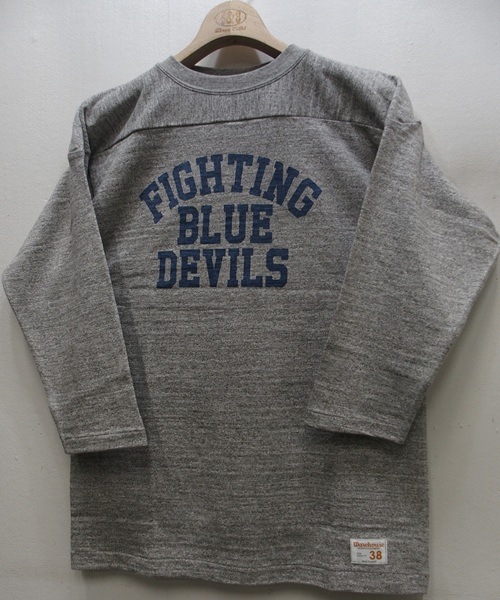 WAREHOUSE(�������ϥ���)[Lot.4063 3/4 Sleeve Football Tee/BLUE DEVILS-Heather Gray]